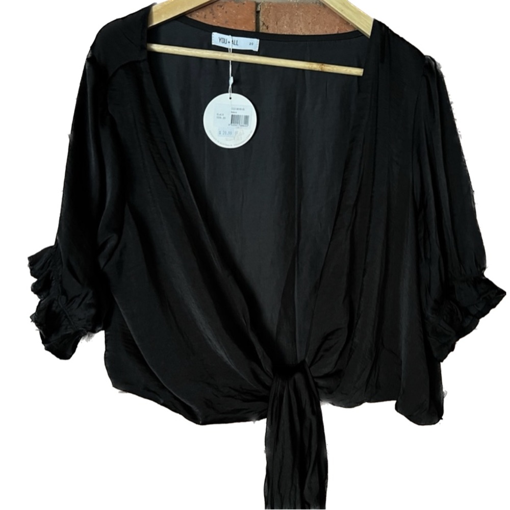 Bolero top with tie at the front. Black. You + All. Size 20. New with tags - Picture 2 of 11